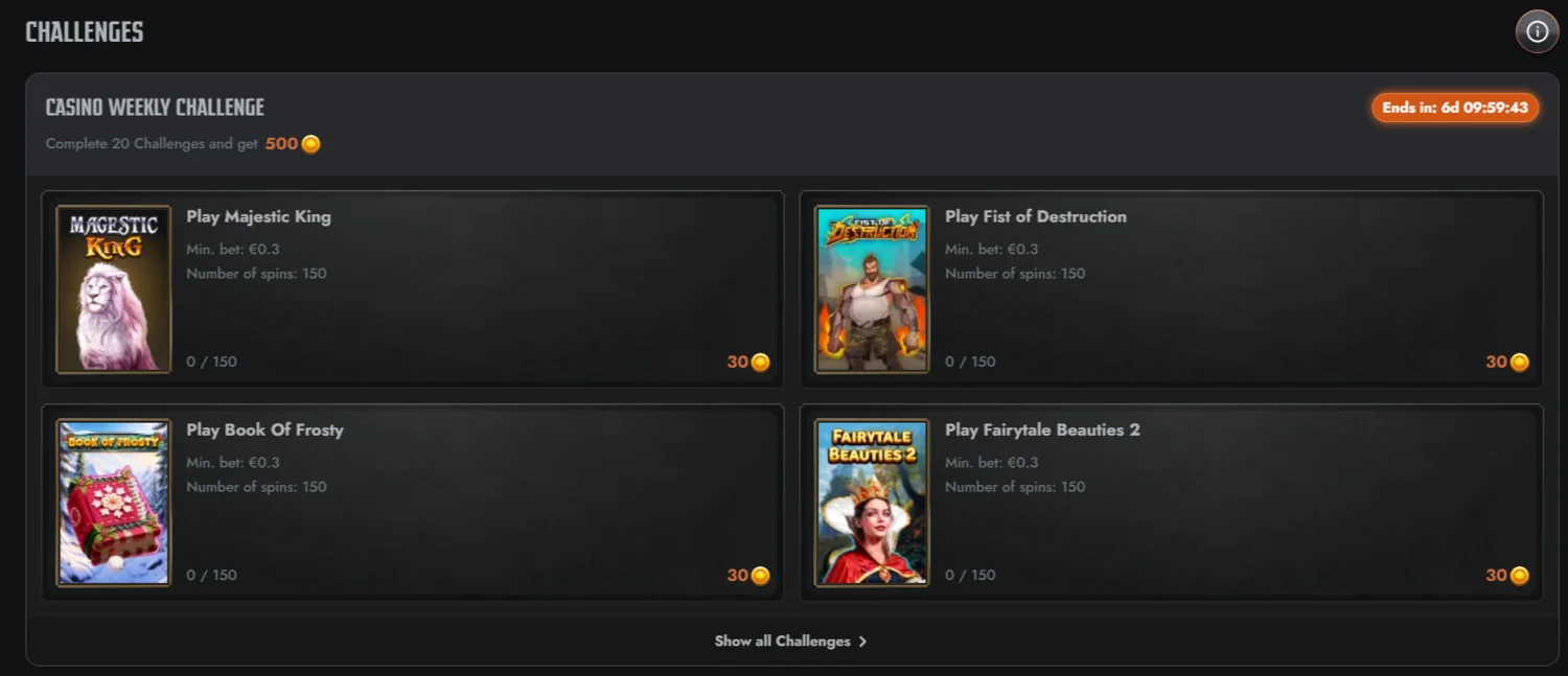 Gransino Casino Challenges